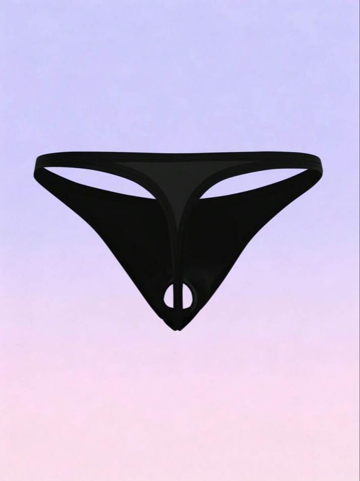 Men's Solid Color Elephant Pattern Thong Underwear